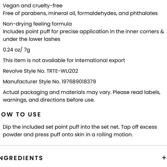 Tarte Translucent Deep deep to mahogany skin tones Creaseless Setting Powder New - Picture 6 of 9